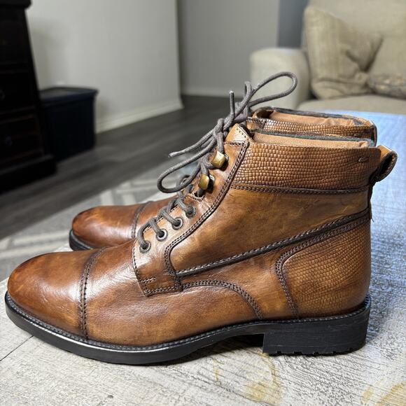Kenneth Cole Reaction Men’s Boot Brewster Combat Leather Lace Up Brown Size 7 main image 6